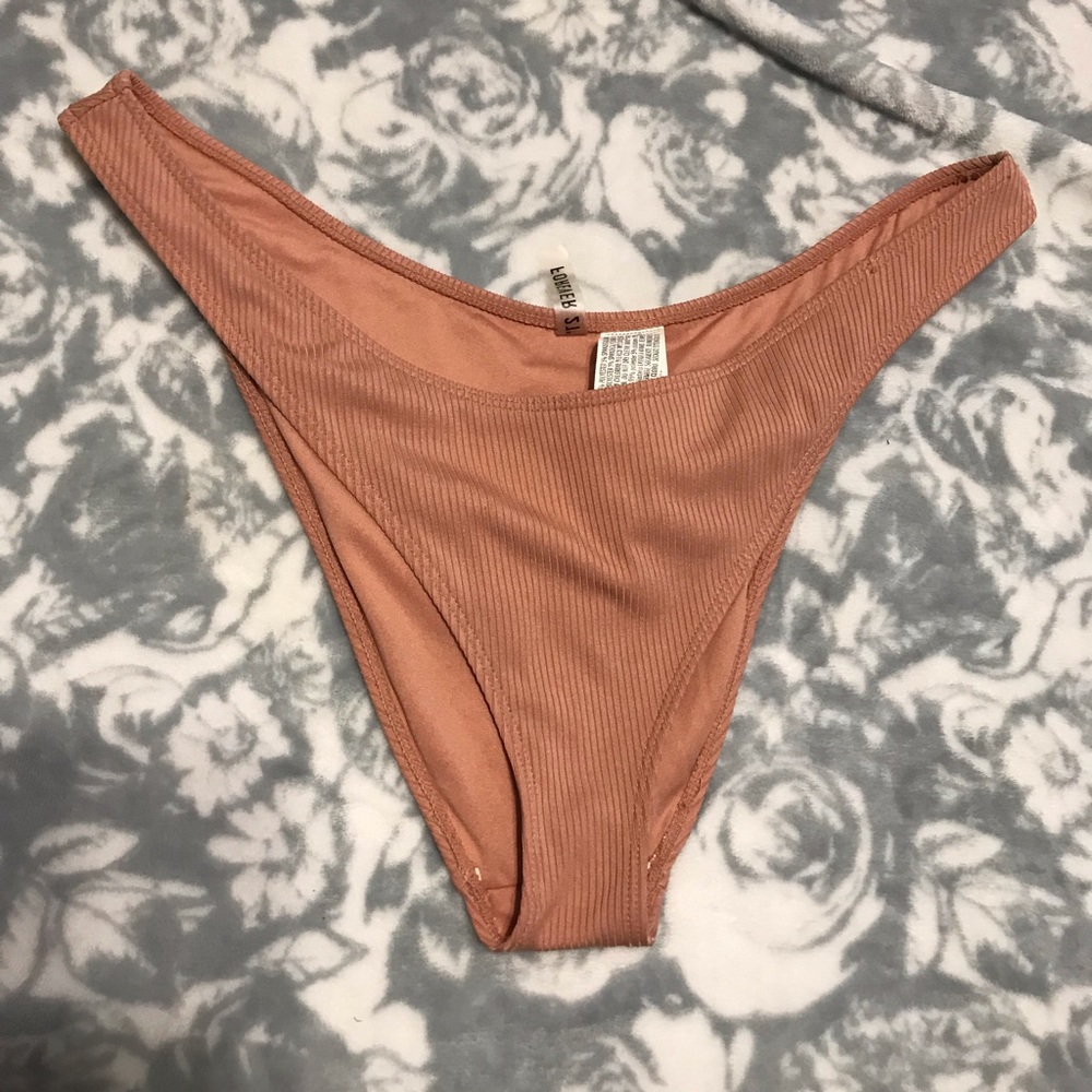 RETRO 90s HIGH LEG NUDE BATHING SUIT BOTTOMS